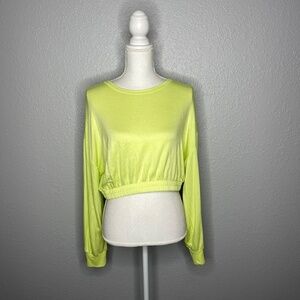 Neon Yellow Crop Top by Closie Large